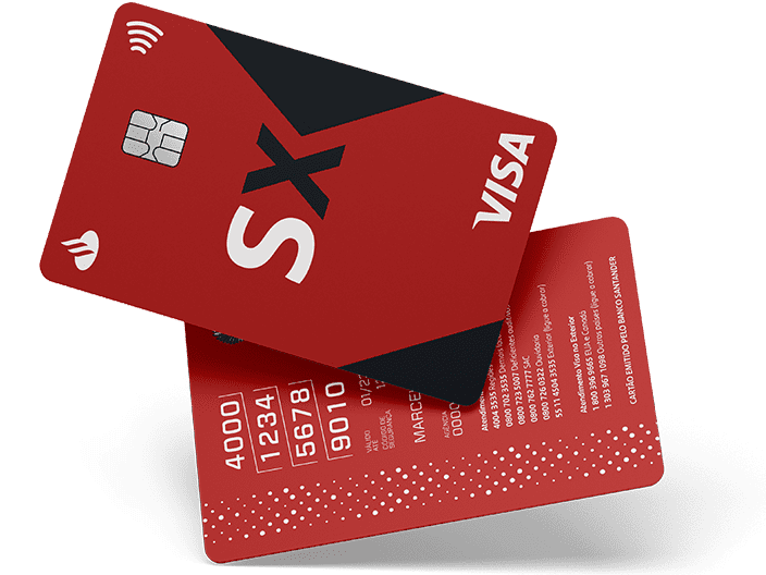 O cartão de crédito fácil de aprovar do banco Santander é o cartão SX Visa. Fonte: Serasa