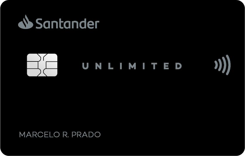 Cartão Unlimited Black Santander. Imagem: Santander