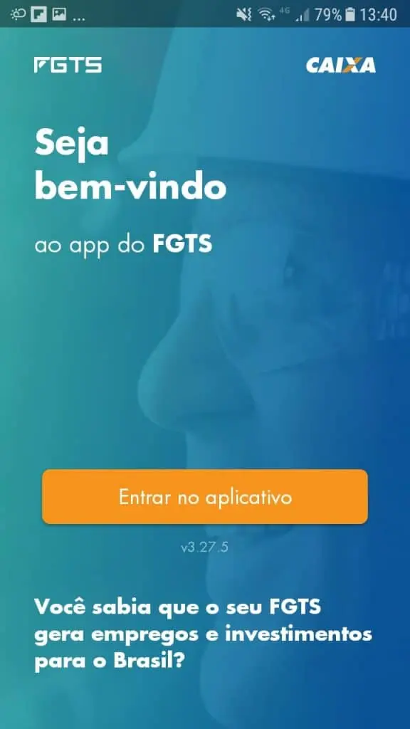 Primeira etapa de como cancelar o saque aniversário: baixar e abrir o app do FGTS no celular. Fonte: Olhar Digital.