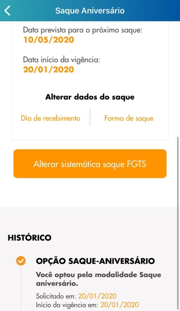 Quinto passo de como cancelar o saque aniversário é preciso confirmar a ação dentro do app do FGTS. Fonte: BX Blue. 